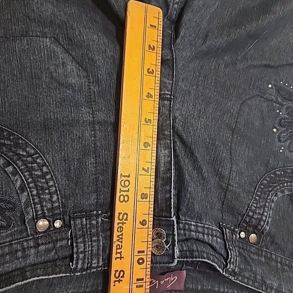 gloria vanderbilt Capri Cropped Jeans 10 Rhinestones - Picture 6 of 10